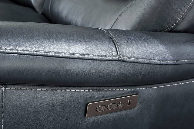 Regis Park Midnight Leather 9 Pc Dual Power Reclining Sectional Living Room - Thumbnail - Image 9