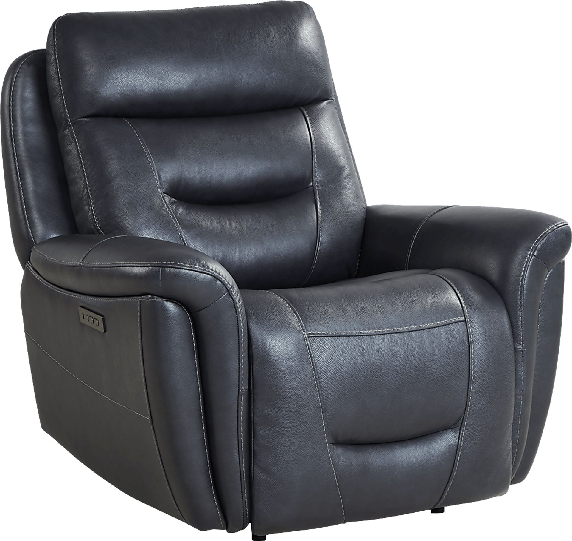 Cindy Crawford Regis Park Midnight Blue Leather Dual Power Recliner