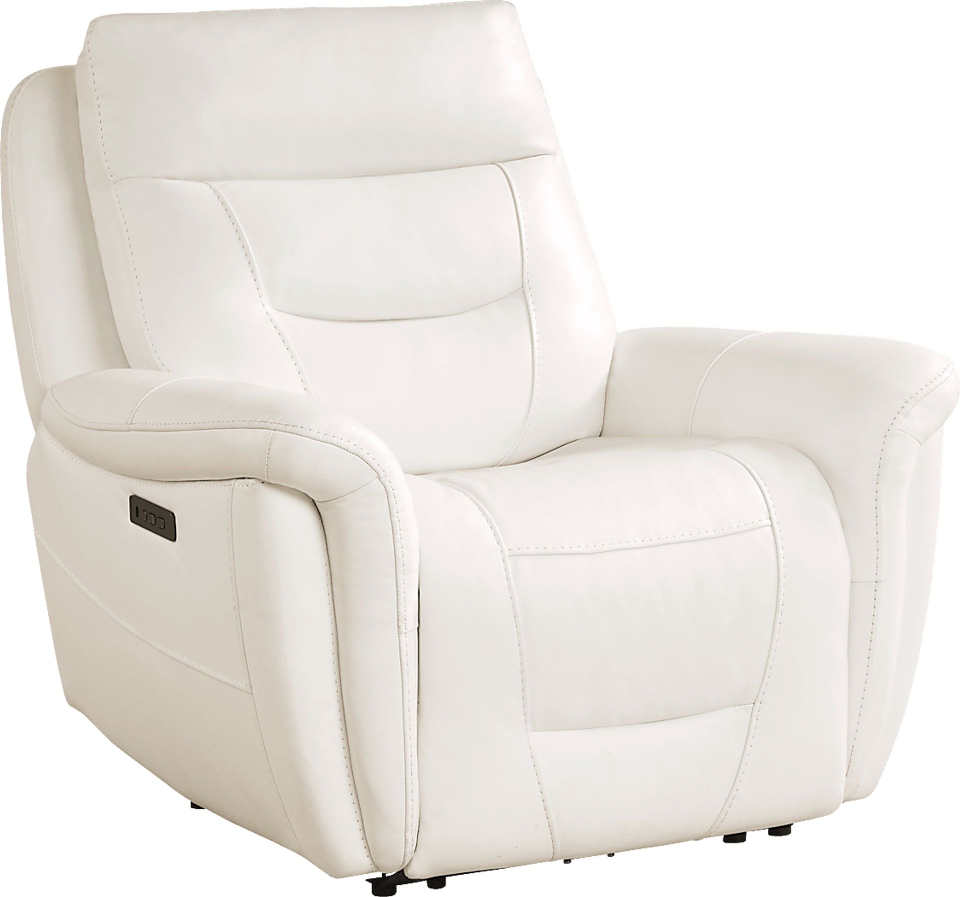 Cindy Crawford Regis Park White Leather Dual Power Recliner Rooms to Go