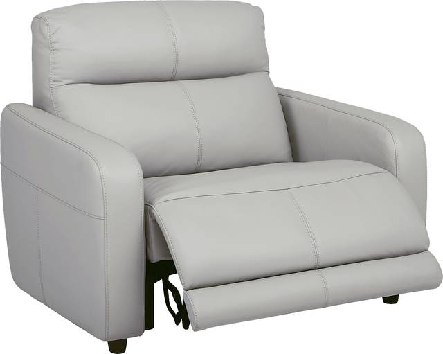 Cindy Crawford Home Salento Gray Leather Power Recliner - Thumbnail - Image 2