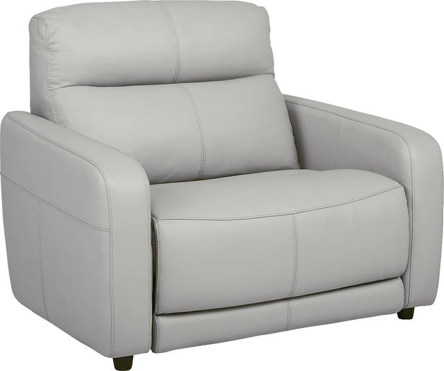 Cindy Crawford Home Salento Gray Leather Power Recliner - Thumbnail - Image 1