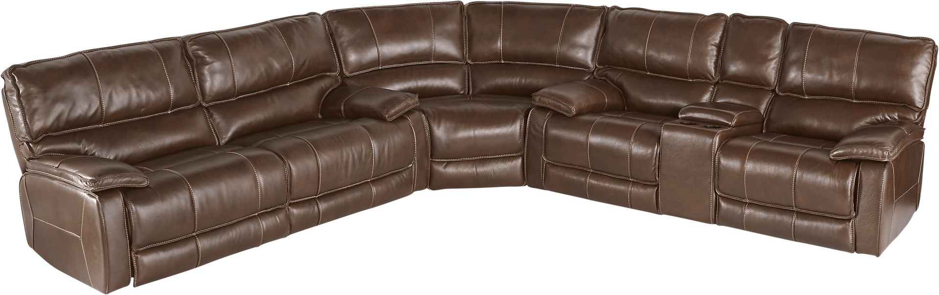 Cindy Crawford Home Salina Brown 3 Pc Reclining Sectional - Image 1