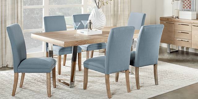 Cindy Crawford Home San Francisco Ash 5 Pc Dining Room with Blue Chairs - Thumbnail - Image 1