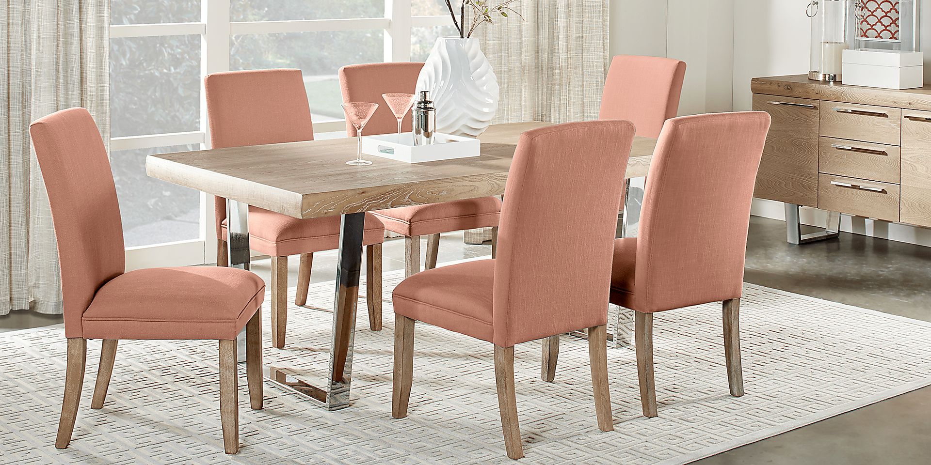 Cindy Crawford Home San Francisco Ash 5 Pc Dining Room with Curry Chairs - Image 1