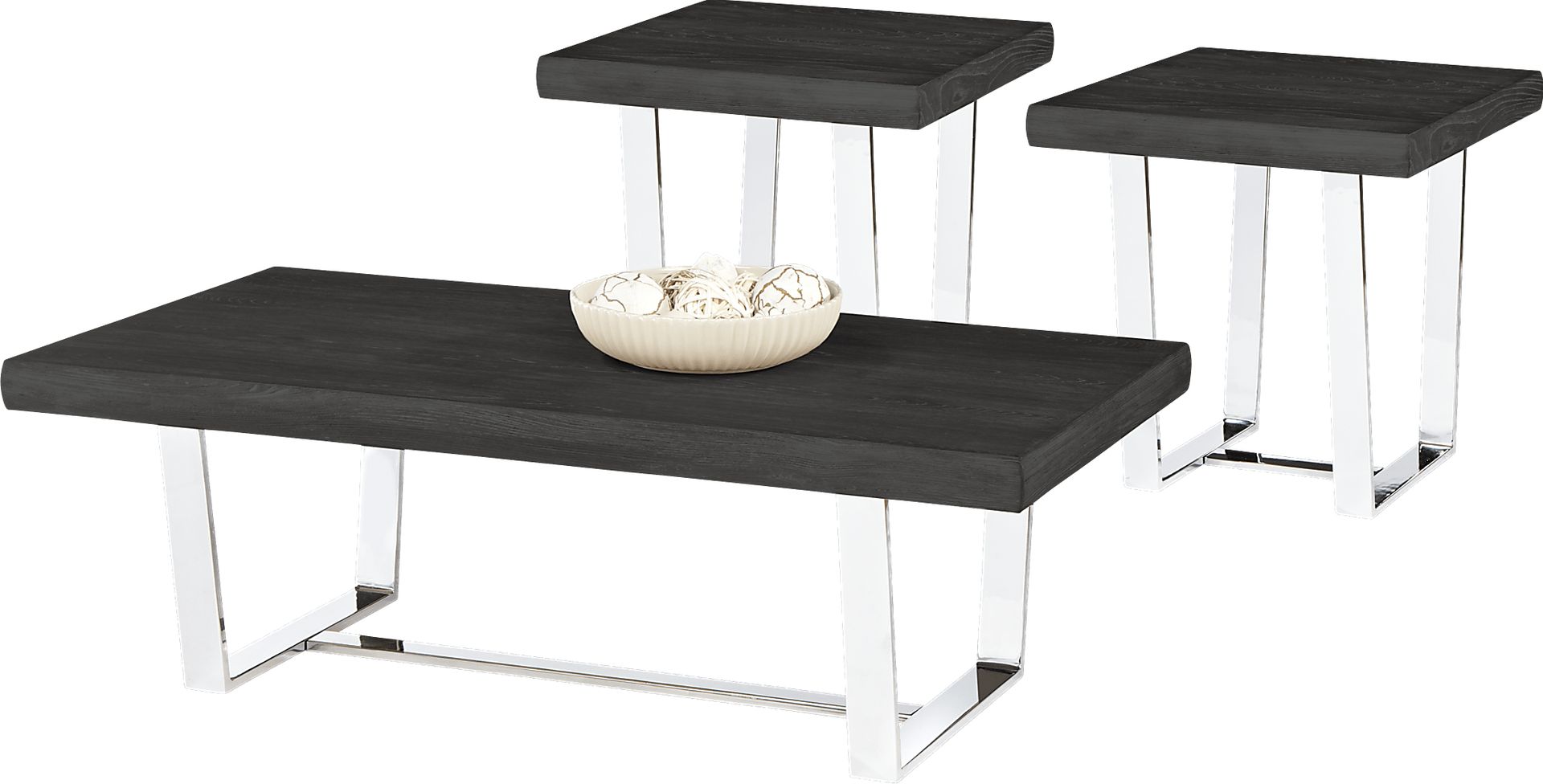 Cindy Crawford Home San Francisco Black 3 Pc Table Set - Image 1