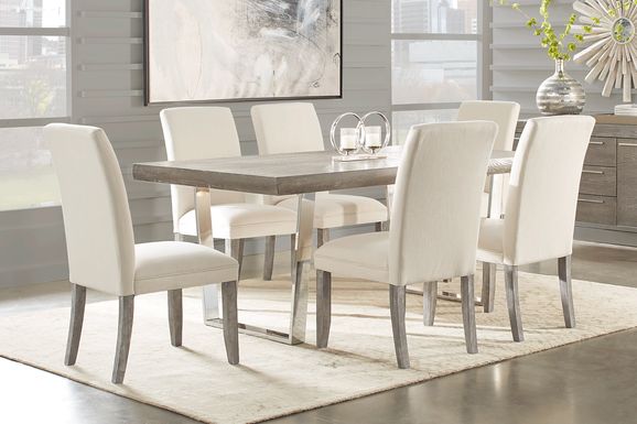San Francisco Gray 5 Pc Dining Room with White Chairs