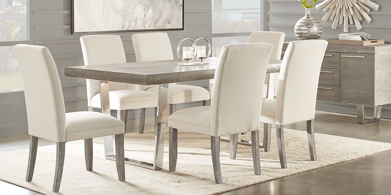 Cindy Crawford Home San Francisco Gray 5 Pc Dining Room with White Chairs