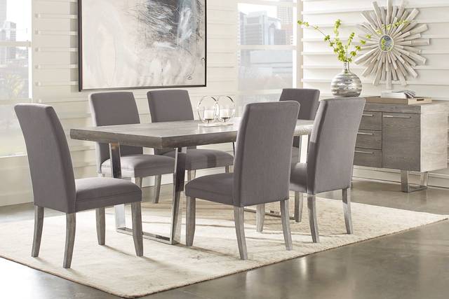 San Francisco Gray 5 Pc Dining Room with Charcoal Chairs - Thumbnail - Image 1