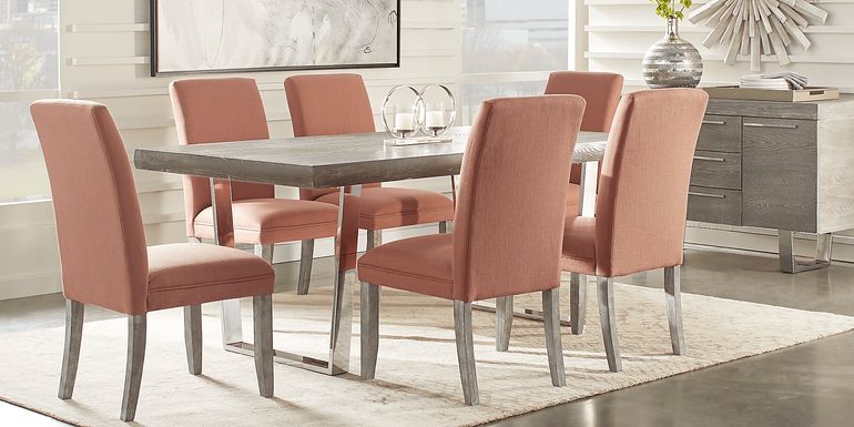 Cindy Crawford Home San Francisco Gray 5 Pc Dining Room with Orange Chairs