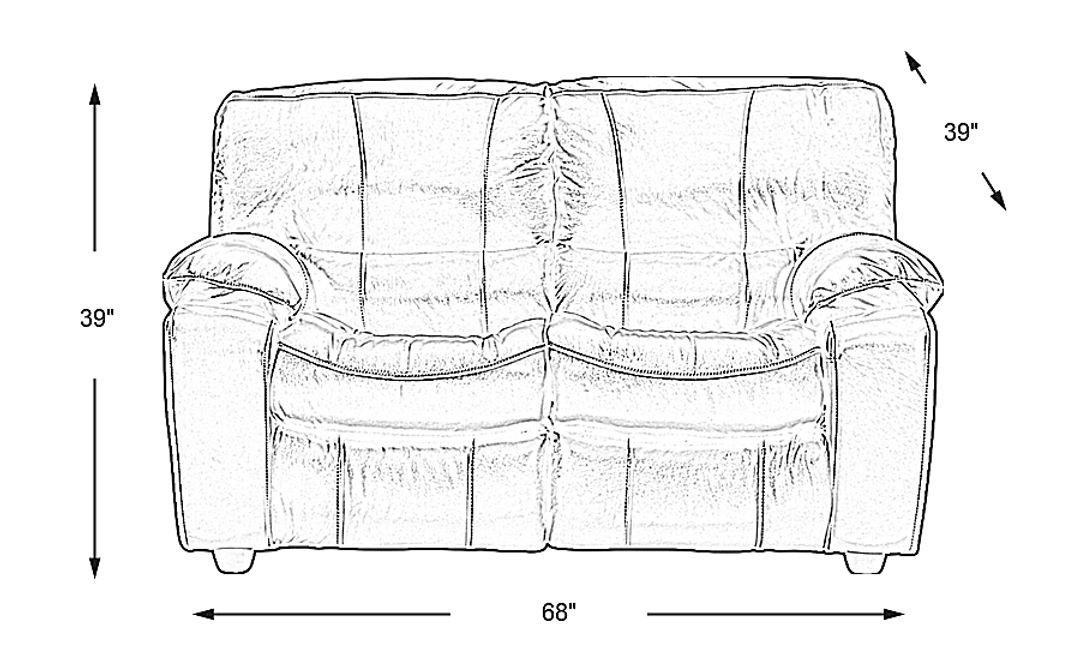 San Gabriel Leather Stationary Loveseat