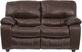San Gabriel Leather Stationary Loveseat