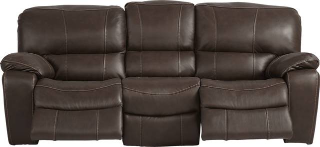 Cindy Crawford Home San Gabriel Brown Leather Power Reclining Sofa - Thumbnail - Image 2