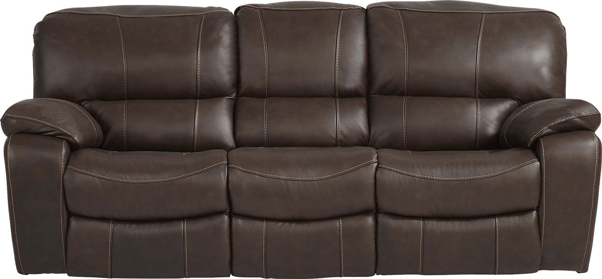 Cindy Crawford Home San Gabriel Brown Leather Power Reclining Sofa - Image 1