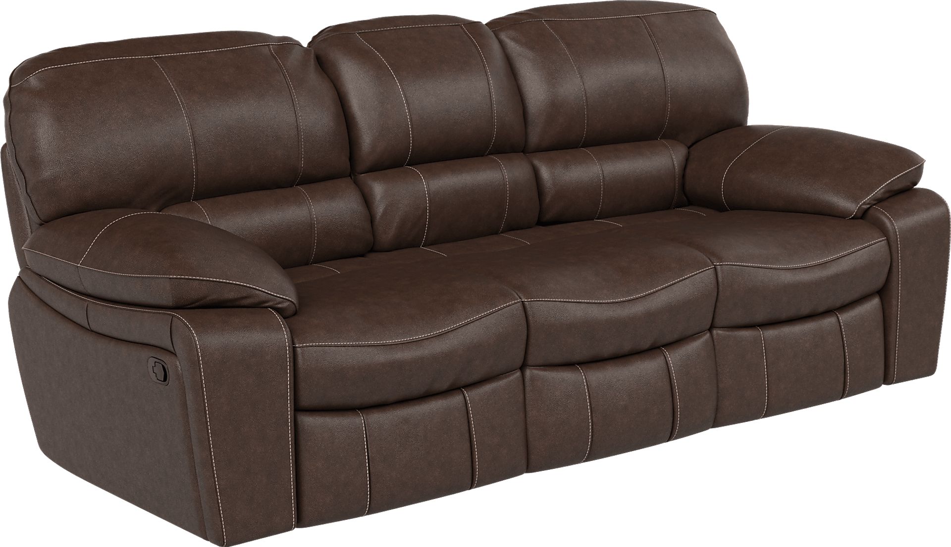 San Gabriel Brown Leather Reclining Sofa - Image 3
