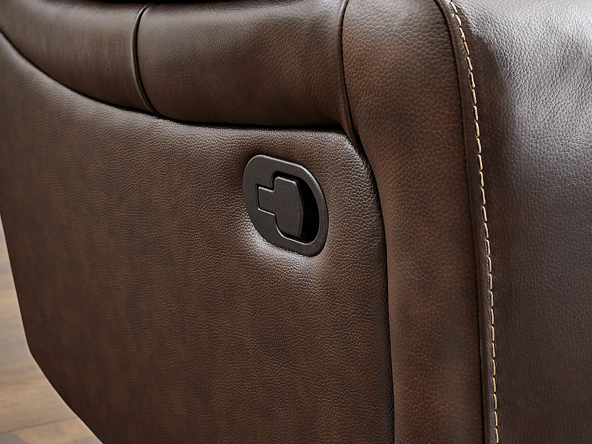 San Gabriel Brown Leather Reclining Sofa - Image 5