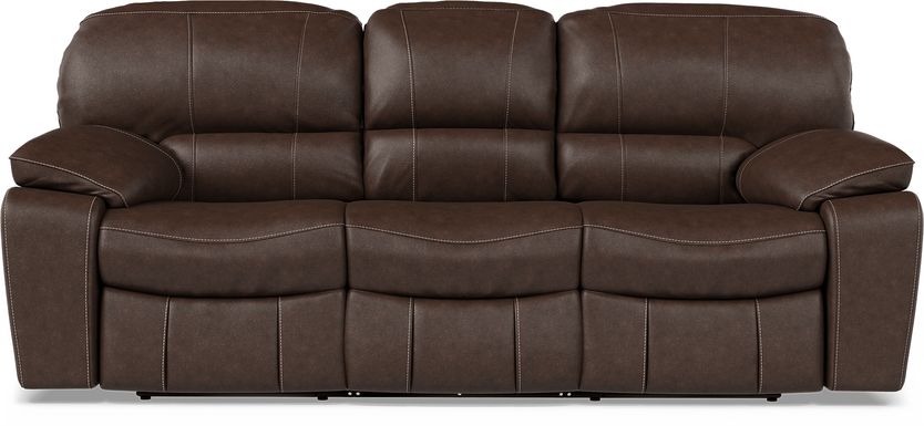 Cindy Crawford Home San Gabriel Brown Leather Reclining Sofa