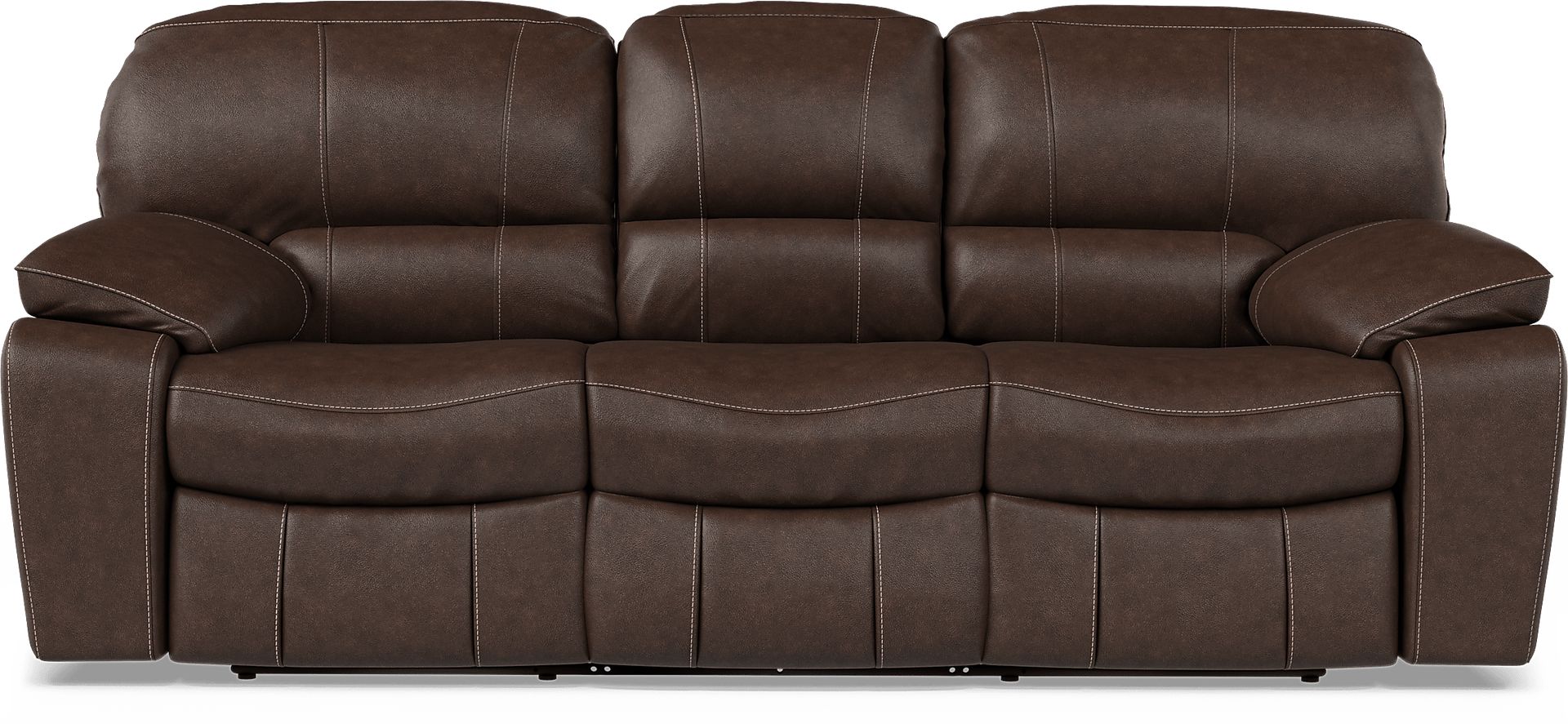 San Gabriel Brown Leather Reclining Sofa - Image 1