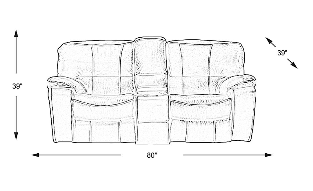 San Gabriel Leather Non-Power Reclining Loveseat