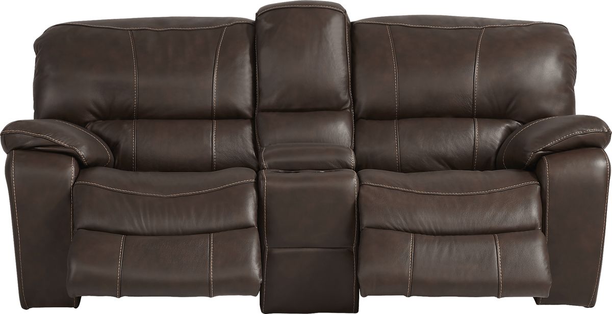 Cindy Crawford San Gabriel 8 Pc Brown Leather Manual Reclining