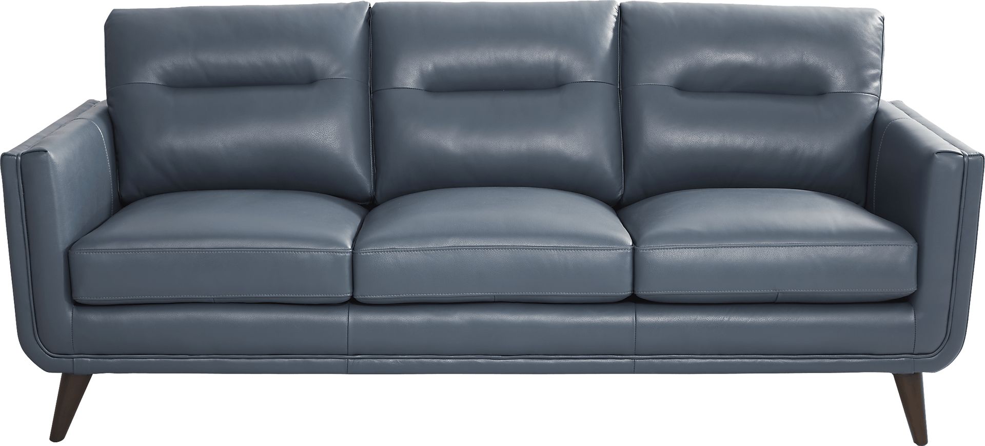 San Salerno Blue Leather Sofa - Image 1
