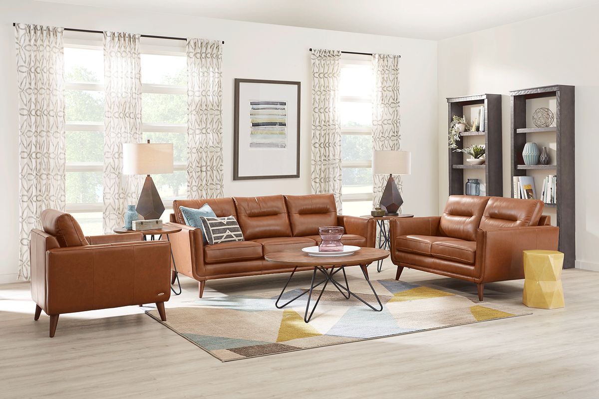 Leather living room sets at rooms to go discount