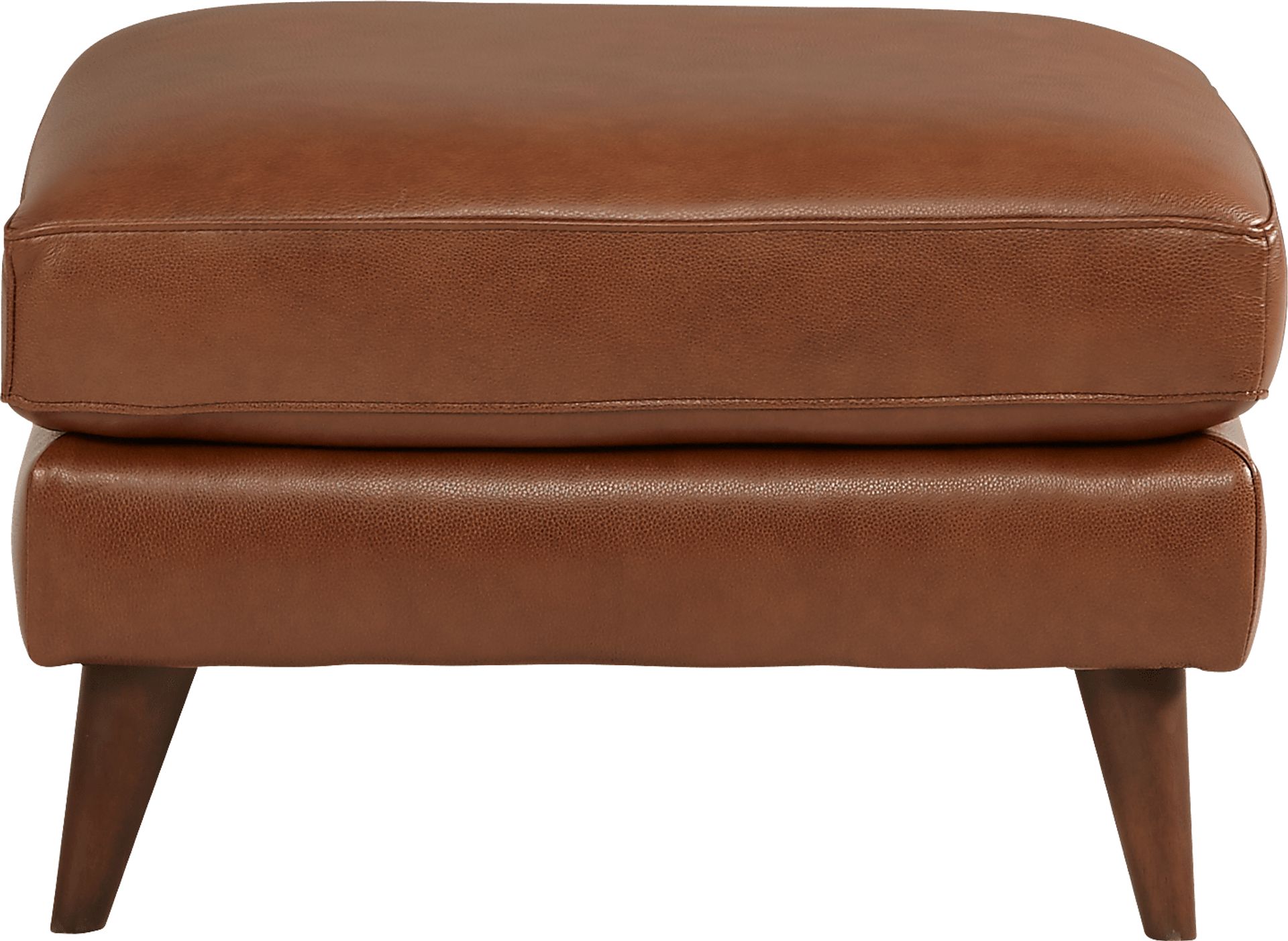 Cindy Crawford Home San Salerno Saddle Leather Ottoman - Image 2