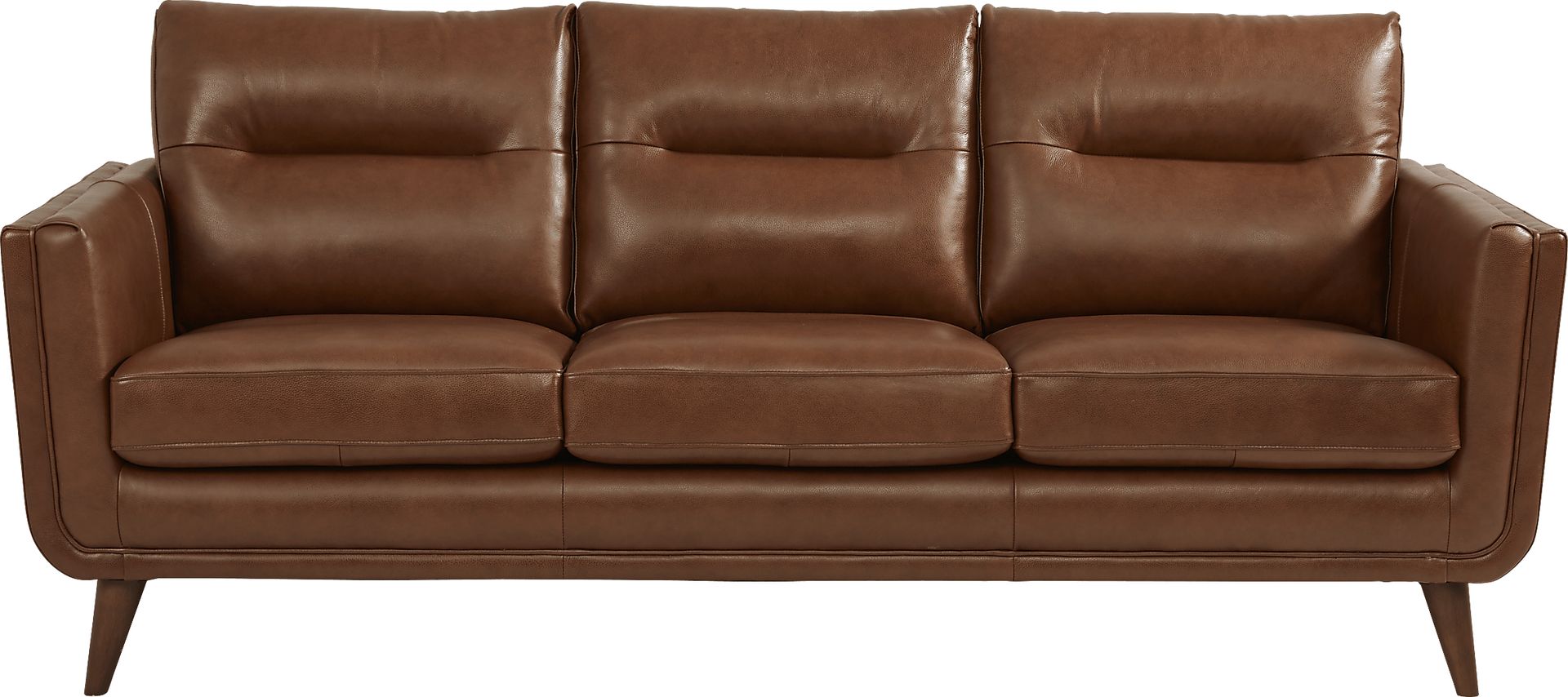 Cindy Crawford Home San Salerno Saddle Leather 3 Pc Living Room - Image 2