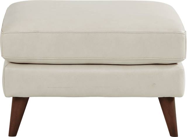 Cindy Crawford Home San Salerno Stone Leather Ottoman - Thumbnail - Image 2