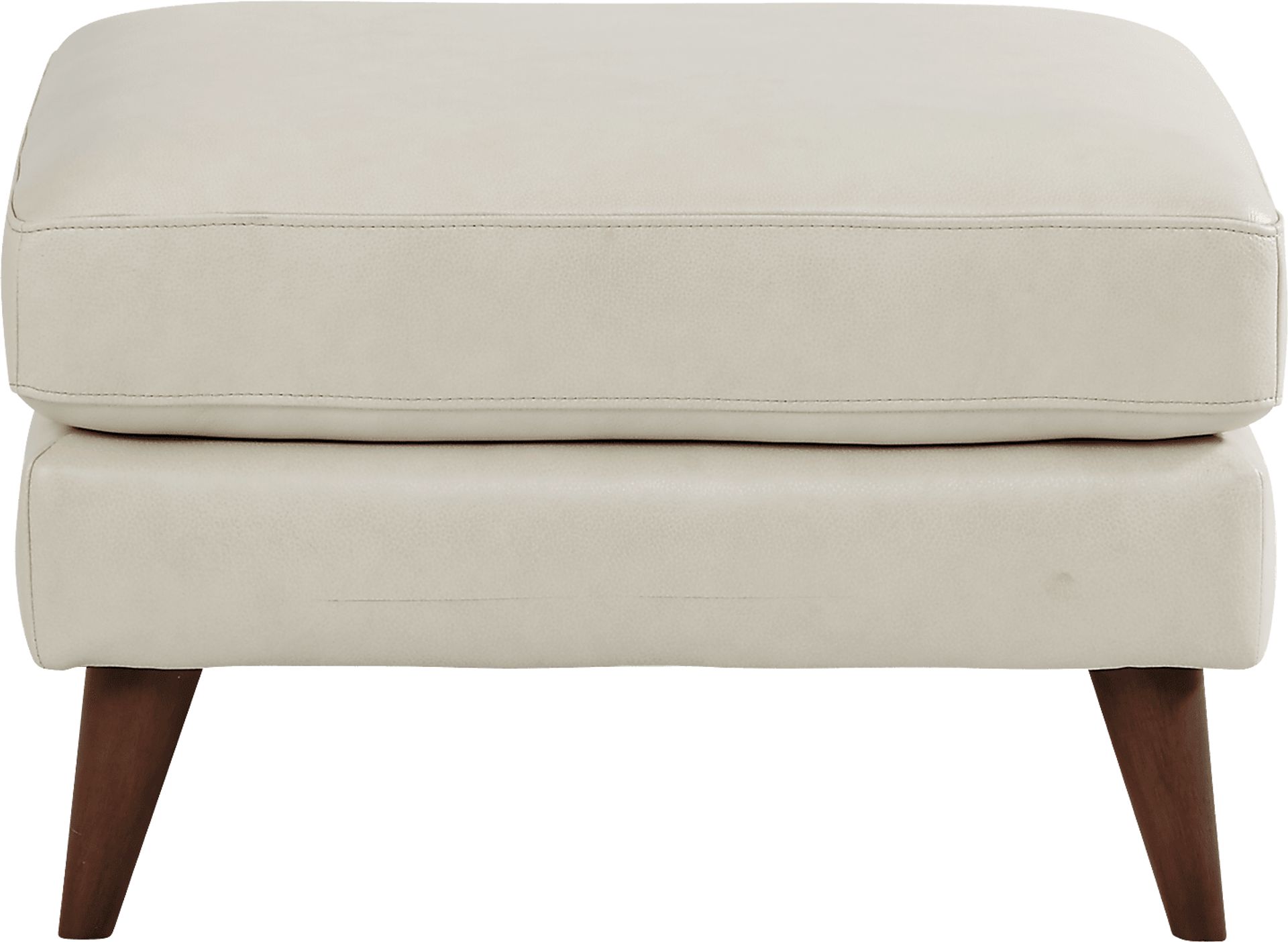 Cindy Crawford Home San Salerno Stone Leather Ottoman - Image 2