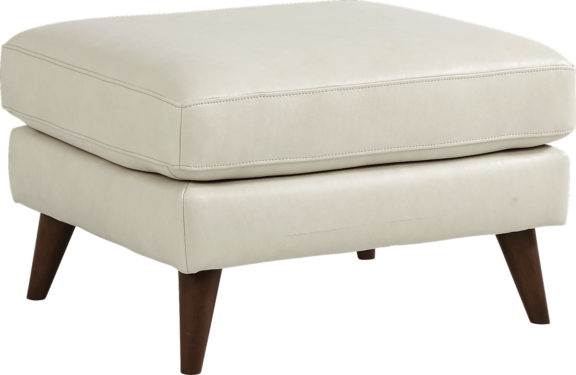 Cindy Crawford Home San Salerno Stone Leather Ottoman - Image 1