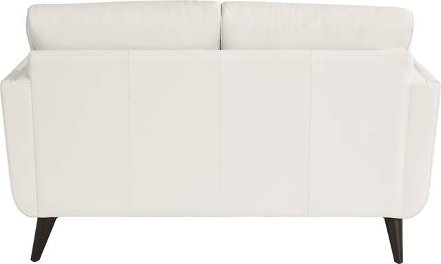 San Salerno White Leather Loveseat - Thumbnail - Image 3