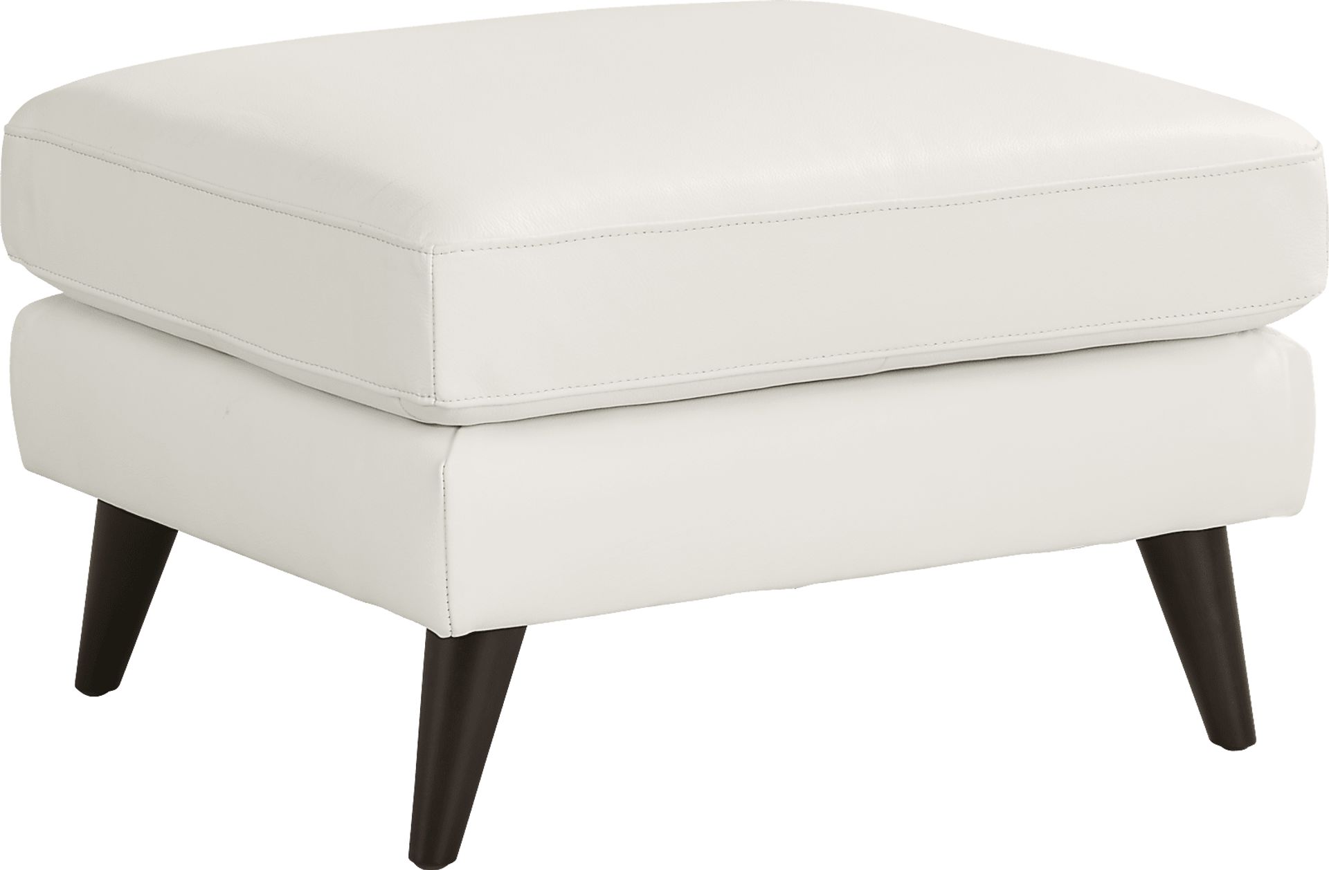 San Salerno White Leather Ottoman - Image 2