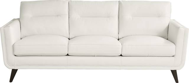 San Salerno White Leather Sofa - Thumbnail - Image 1