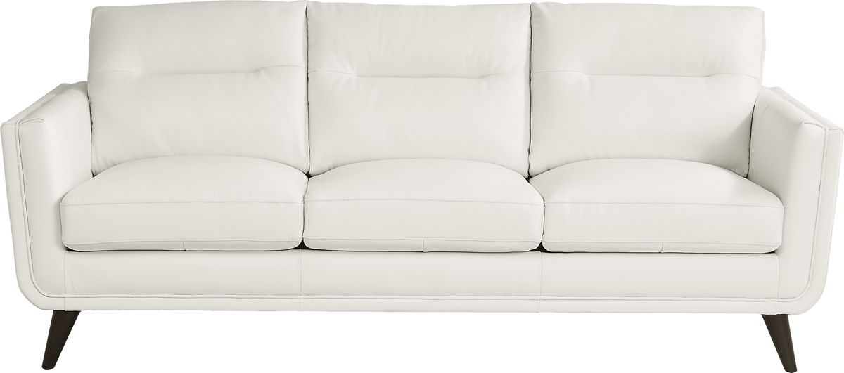 Cindy Crawford San Salerno White Leather Sofa Rooms to Go