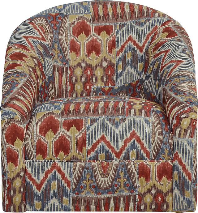 Cindy Crawford Home Scottsdale Red Accent Swivel Chair - Thumbnail - Image 2