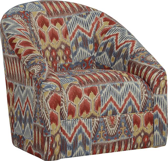 Cindy Crawford Home Scottsdale Red Accent Swivel Chair - Thumbnail - Image 1