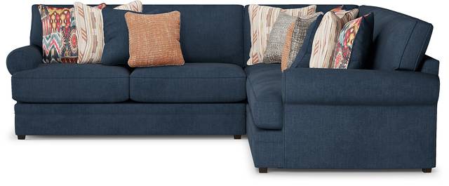 Cindy Crawford Home Scottsdale Ridge Navy 3 Pc Sectional - Thumbnail - Image 3