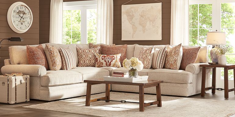 Cindy Crawford Home Scottsdale Square Beige 3 Pc Sectional
