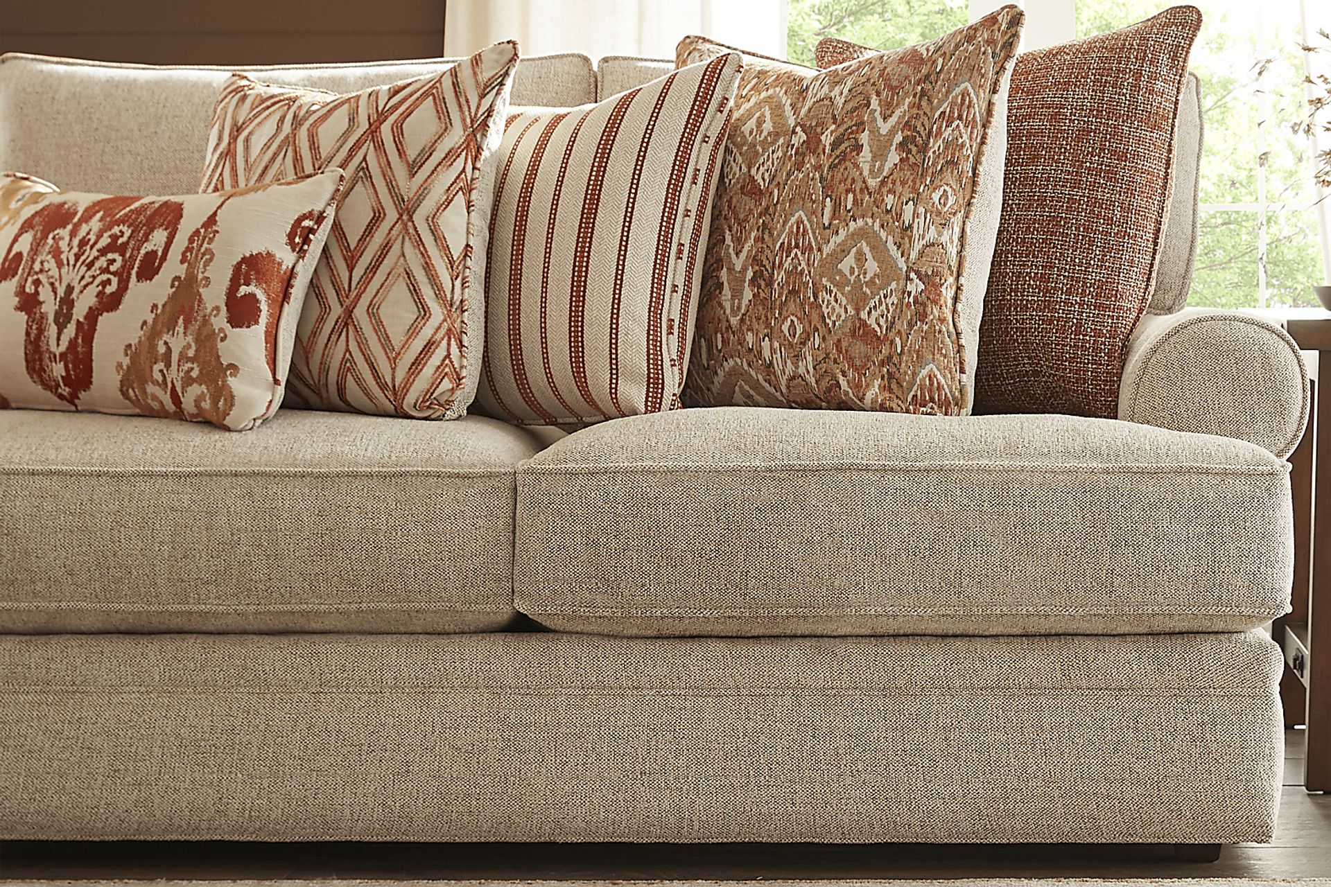 Cindy Crawford Home Scottsdale Square Beige 7 Pc Sectional Living Room - Image 3