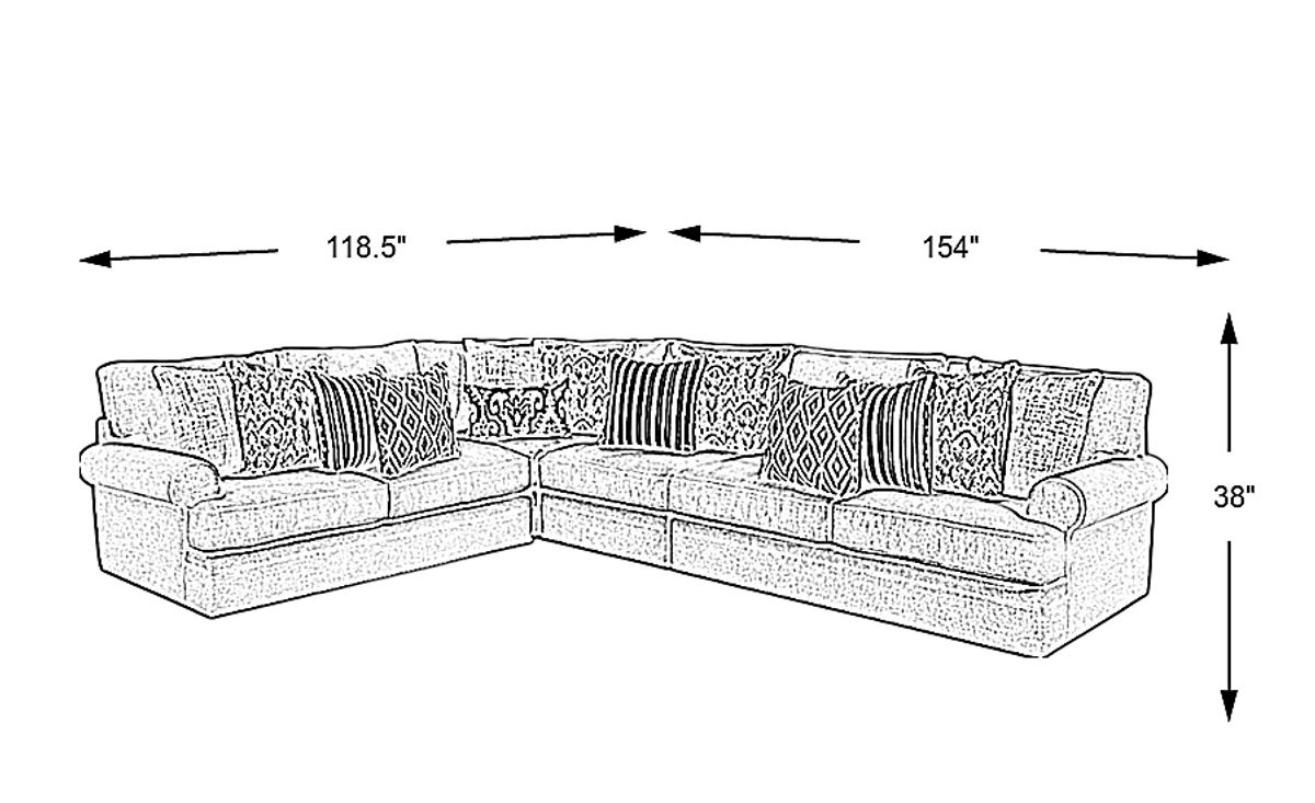 Cindy Crawford Scottsdale Square Beige Polyester Fabric 4 Pc Sectional ...