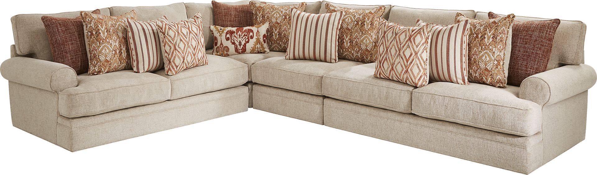 Cindy Crawford Home Scottsdale Square Beige 7 Pc Sectional Living Room - Image 2