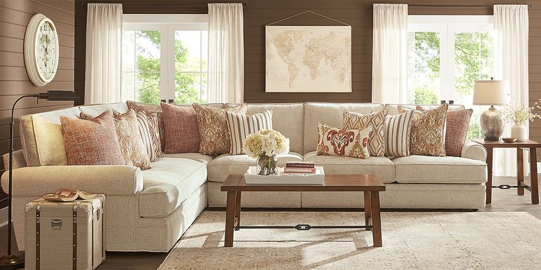 Cindy Crawford Home Scottsdale Square Beige 4 Pc Sectional