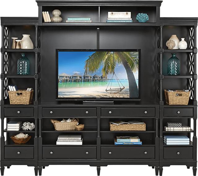 Cindy Crawford Home Seaside Black 5 Pc Wall Unit - Thumbnail - Image 1