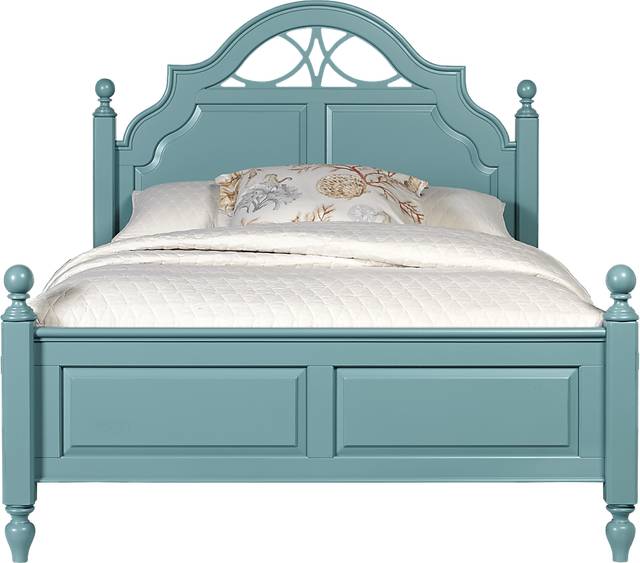 Cindy Crawford Home Seaside Blue/Green 3 Pc King Low Poster Bed - Thumbnail - Image 1