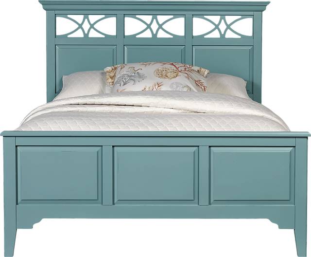 Cindy Crawford Home Seaside Blue/Green 3 Pc Queen Panel Bed - Thumbnail - Image 1