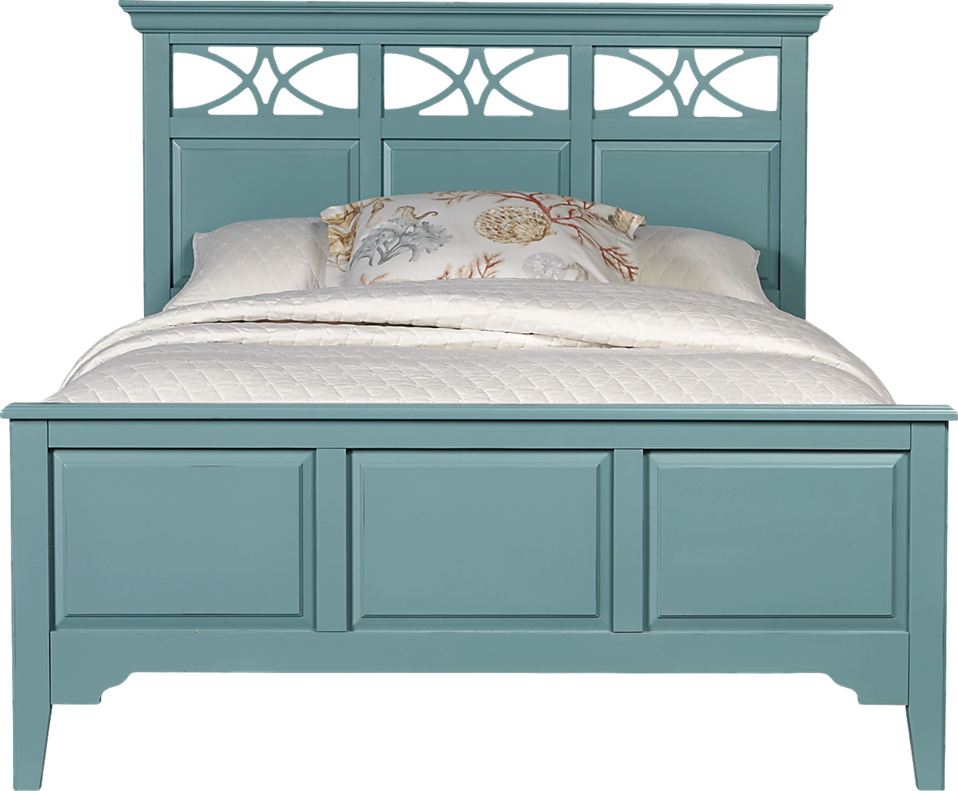 Cindy Crawford Home Seaside Blue/Green 3 Pc Queen Panel Bed - Image 1
