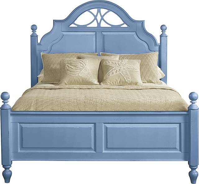 Cindy Crawford Home Seaside Blue Low Poster 3 Pc King Bed - Thumbnail - Image 1