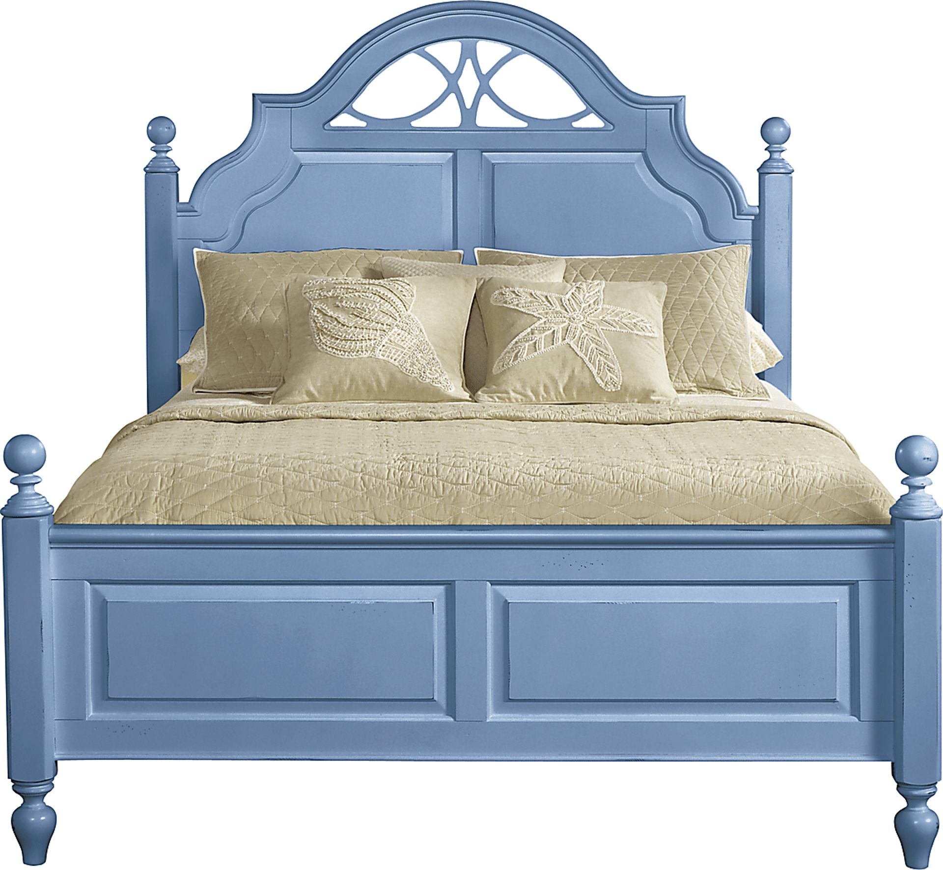 Cindy Crawford Home Seaside Blue Low Poster 3 Pc King Bed - Image 1