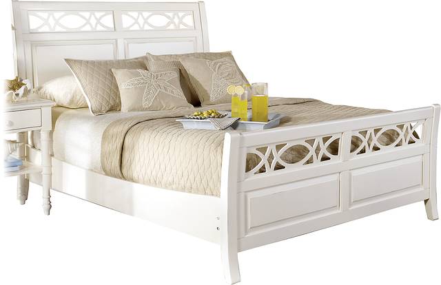 Cindy Crawford Home Seaside White 3 Pc King Sleigh Bed - Thumbnail - Image 1
