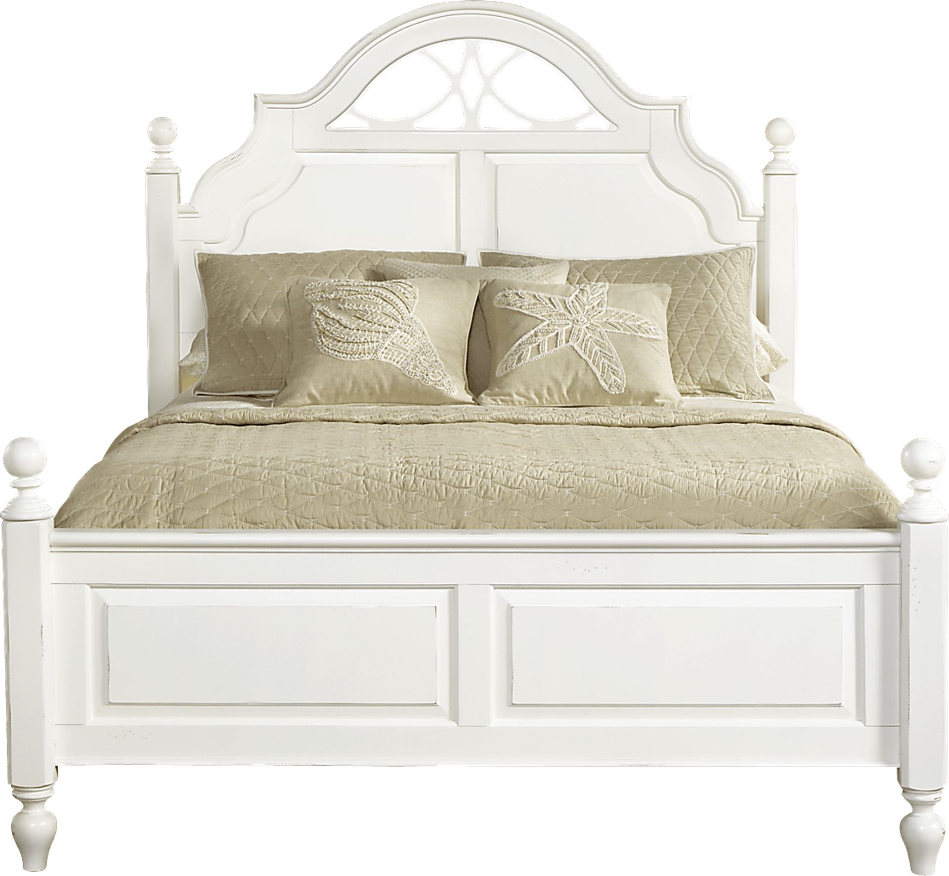 Cindy Crawford Home Seaside White 3 Pc Queen Low Poster Bed - Image 1
